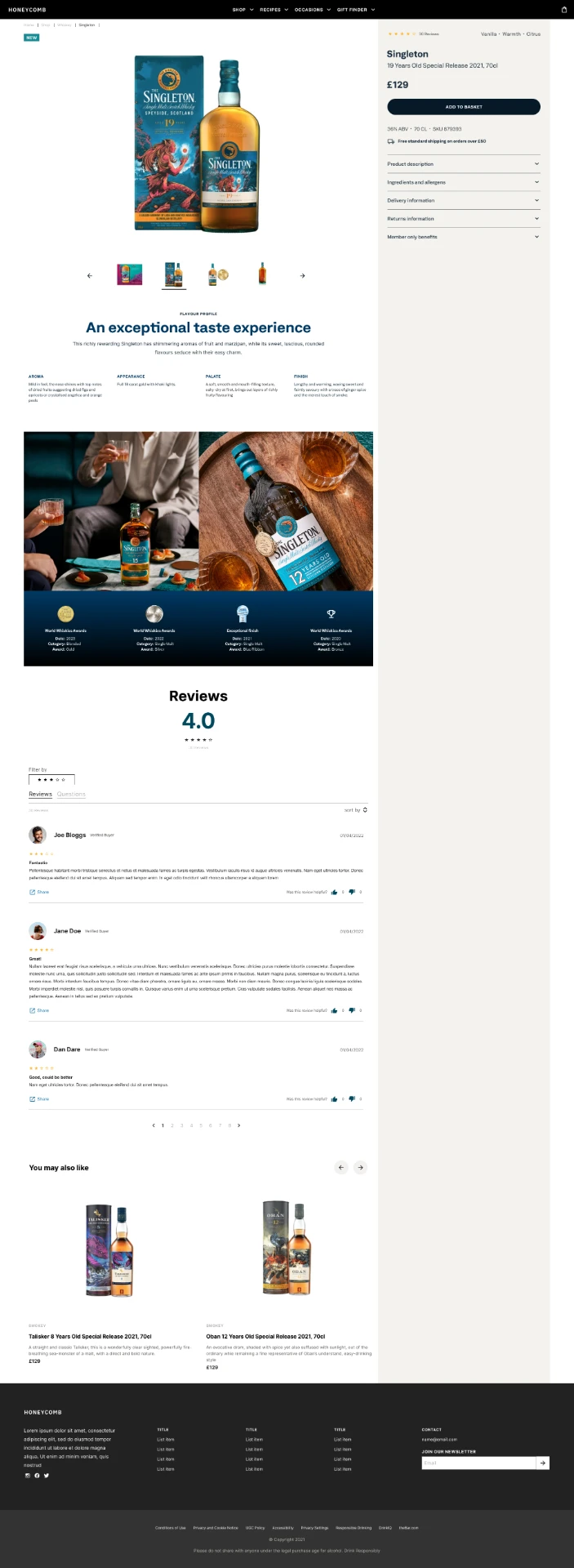 Malts Singleton product page at 1920px