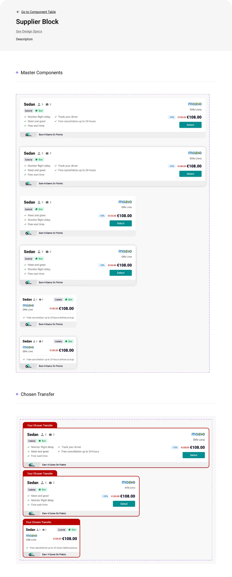 Supplier result block and chosen transfer states