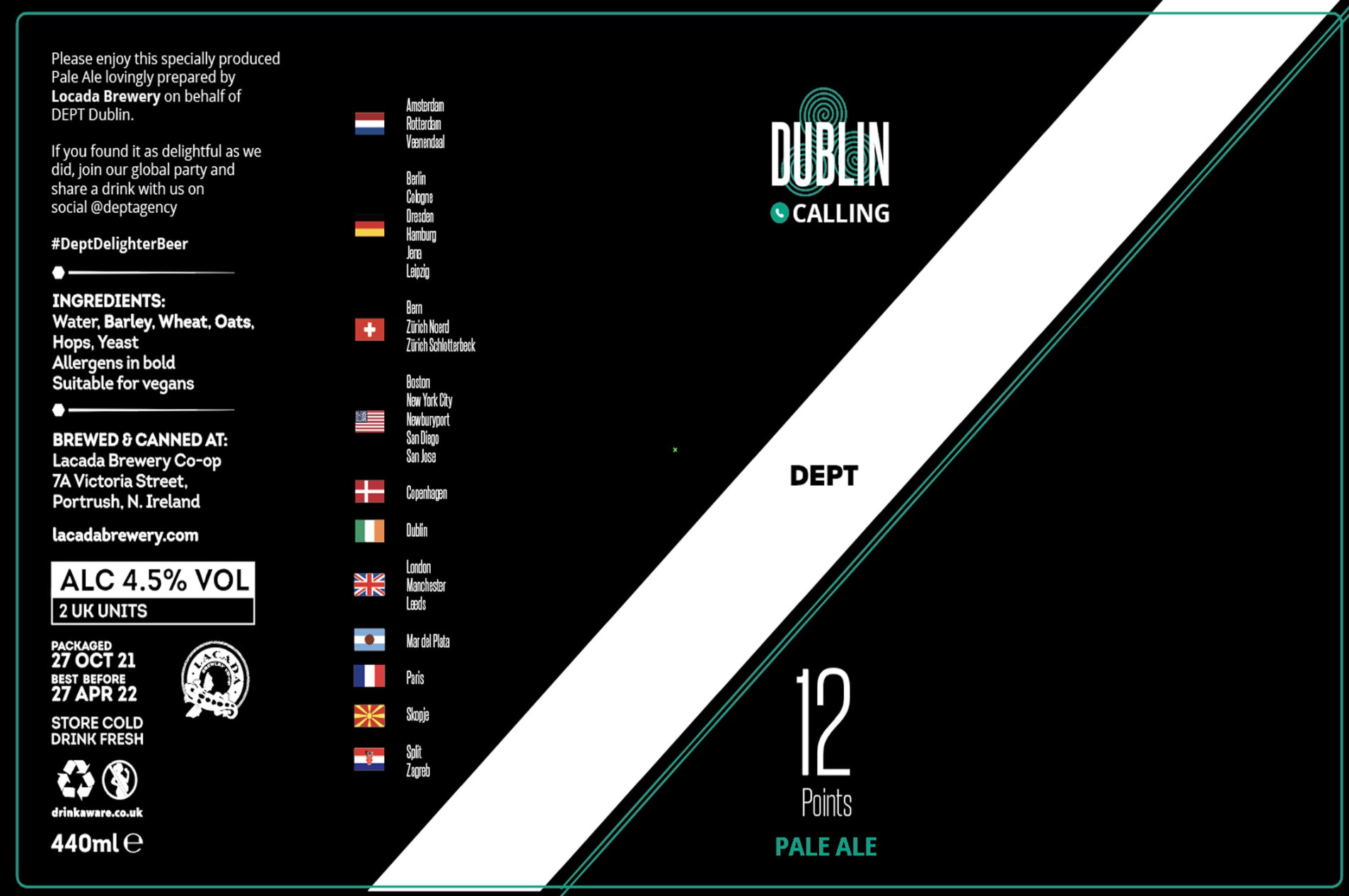 Print-ready Dublin Calling label artwork