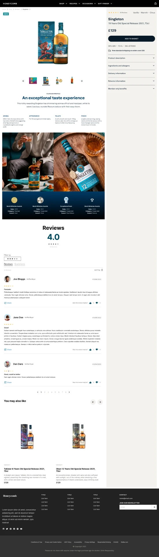 Malts Singleton product page at 1440px