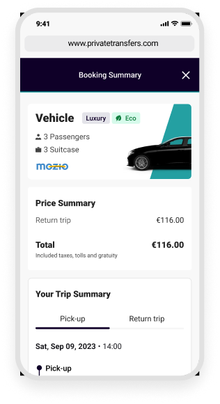 Review the booking summary